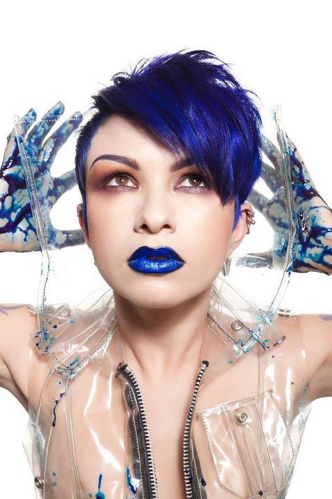 blue make-up